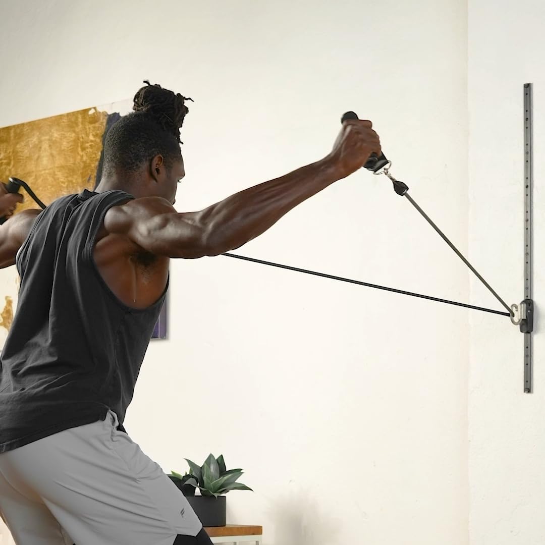 Space Saver Gym Resistance Bands Exercise Equipment for at Home Fitness Workout | Resistance Band Wall Anchor for Kinetic Bands with 1 Rail, 1 Rail Car - Image 9