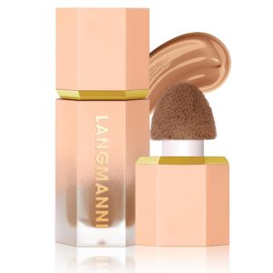 URQT Highly Pigmented Liquid Contour – Built-in Sponge Tip Sculpted Complexion Wand With Long Lasting Natural Buildable Highlighters and Bronzer (Contour+Blush+Highlighter)