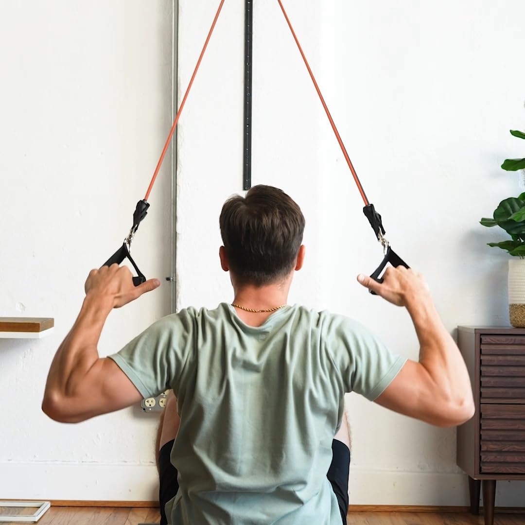 Space Saver Gym Resistance Bands Exercise Equipment for at Home Fitness Workout | Resistance Band Wall Anchor for Kinetic Bands with 1 Rail, 1 Rail Car - Image 7