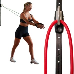 Space Saver Gym Resistance Bands Exercise Equipment for at Home Fitness Workout | Resistance Band Wall Anchor for Kinetic Bands with 1 Rail, 1 Rail Car