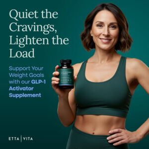 Etta Vita GLP-1 Probiotic Supplement with Carb Blockers for Weight Loss & Appetite Control for Women & Men – Akkermansia, Berberine, Inulin, EGCG, Resveratrol & Hops – Supports Digestion, Gut Health