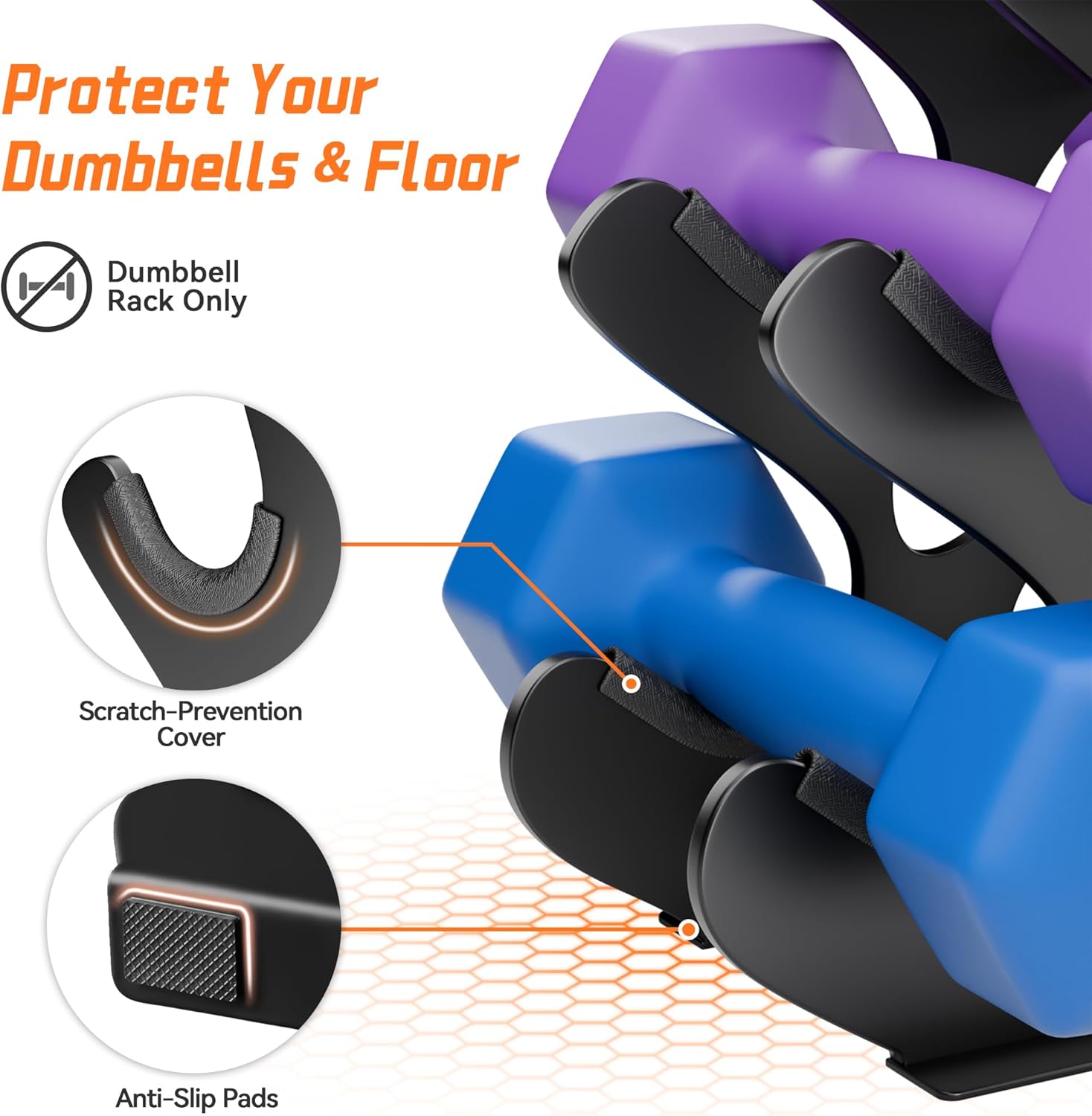 4 Tier Dumbbell Rack, Weight Rack For Home Gym, Dumbbell Stand for Free Weights - Image 2