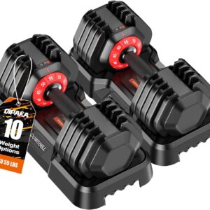 Adjustable Dumbbells Set, 10 in 1/15 in 1 Free Adjustable Weights Dumbbells Set, 25/55/52.5lbs Weights Set with Anti-Slip Handle, Fast Adjust Equipment Compact for Home Gym Strength Training
