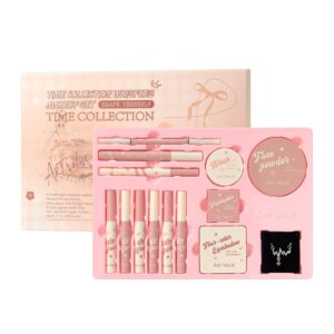 All-in-One Makeup Gift Set for Women & Teens, Complete Cosmetic Kit with Lip Gloss, Lip Balm, Eyeshadow, Blush, Highlighter, Face Powder, Mascara, Eyeliner & Necklace