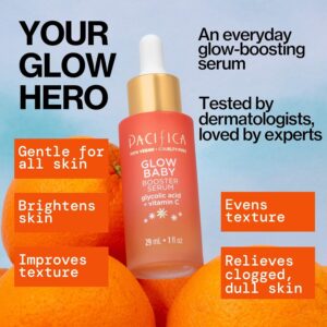 Pacifica Vitamin C Serum for Face – Glow Baby Brightening Facial Serum with Glycolic Acid – Vitamin C Booster Skin Care, Dark Spot Corrector, Vegan Skincare for Glowing Skin, Dermatologist Tested