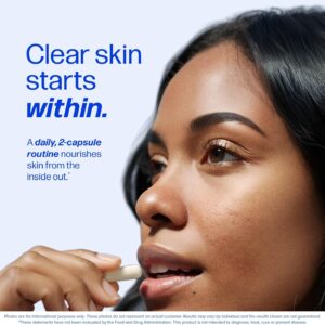Clear Skin Supplement with Zinc, DIM & Probiotics | 3-in-1 Balance, Glow & Health Skin Support | Triple Action Hyaluronic Acid, Niaciminide & Vitamins for Hormone, Complexion & Gut Support | 60 Ct