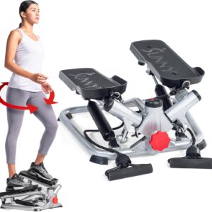 Sunny Health & Fitness Mini Steppers for Exercise at Home, Stair Step Workout Machine, Full Body Cardio Equipment, with Optional Free SunnyFit App Connection and Resistance Band