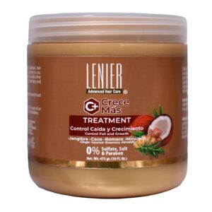 Lenier Crece Más Hair Mask – Supports Hair Growth & Controls Fall | With Ginger, Coconut & Rosemary | Nourishes & Strengthens Dry, Damaged Hair | Deep Hydration | Sulfate-Free, Paraben-Free