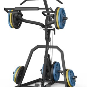 DONOW Leverage Gym Power Rack Squat Rack Lever Gym with LAT Low Row System Home Gym System Workout Station 2:1 Ratio (Without Weight Plates)