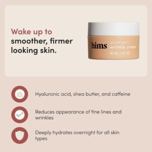 hims Goodnight Wrinkle Cream – Hyaluronic Acid & Shea Butter – Face Moisturizer for Fine Lines & Dry Skin – Deep Hydration Night Cream for Men – Non-Greasy, Paraben-Free & Vegan – 1 Fl Oz