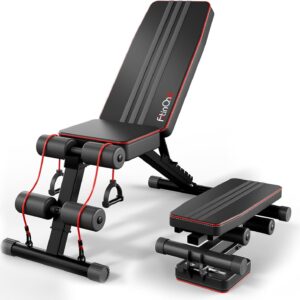 FitinOne Adjustable Folding Weight Bench for Home Gym, 660 lbs Capacity Multi-Functional Workout Bench Sturdy Durable for Full Body