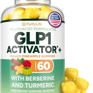 GLP-1 Support Gummies – Sugar-Free Appetite & Craving Control Supplement with Berberine, Cinnamon, Turmeric, Garcinia & Raspberry Ketones – Digestion, Weight Loss, Carb Blocker, Vegan, Keto