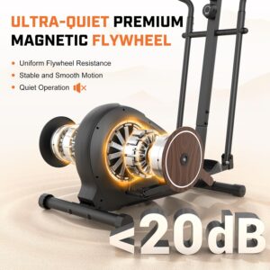 ANCHEER Elliptical Exercise Machine, Elliptical Trainer for Home Gym, Exercise Equipment 500Lbs Max Weight Ultra-Silent Elliptical Machine 14 Resistance Levels Pulse Rate Grips