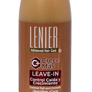 Lenier Crece Más Leave-In Conditioner – Promotes Hair Growth & Controls Fall | With Ginger, Coconut & Rosemary |Deep Conditioner Hydration | Sulfate-Free, Salt-Free & Paraben-Free | 10 oz