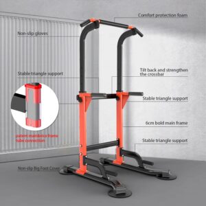 Z ZHICHI Pull Up Dip Station For Home Gym Strength Training Fitness Workout Station Chin-Ups Push-Ups Pull-Ups Dip-Ups 330LBS T055CDC