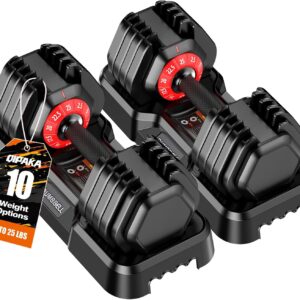 Adjustable Dumbbells Set, 10 in 1/15 in 1 Free Adjustable Weights Dumbbells Set, 25/55/52.5lbs Weights Set with Anti-Slip Handle, Fast Adjust Equipment Compact for Home Gym Strength Training