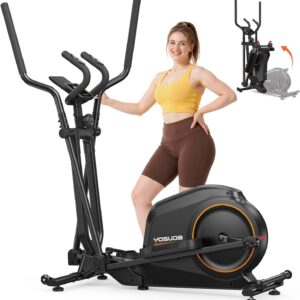YOSUDA Foldable Elliptical Exercise Machine for Home,15IN Stride Compact Folding Elliptical Training Machine Only 2 sq ft for Small Spaces, Elliptical Cross Trainer with 16 Magnetic Resistance Levels