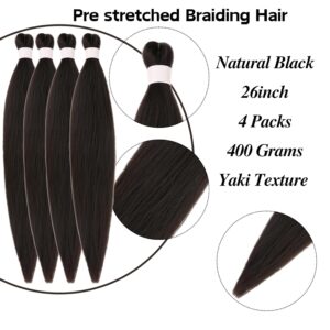 Natural Black Braiding Hair Pre stretched for Boho Braids Hypoallergenic Color 2 Curly Braiding Hair Ez Knotless Braids