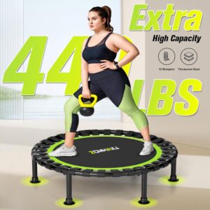 ZCMHAXJ Foldable Mini Trampoline, 36″/40″/48″ Rebounder Trampoline for Adults & Kids, 440lbs Capacity Indoor Fitness Workout Exercise Equipment