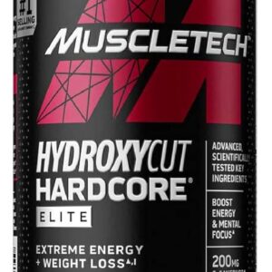 Hydroxycut Hardcore Elite – Energy & Metabolism Support for Men & Women – 270 mg Caffeine Anhydrous & 200 mg Green Coffee Extract – Rapid Release Capsules – 100 Count