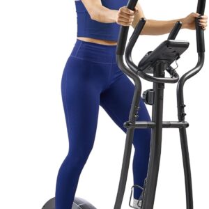 Sunny Health & Fitness Smart Upright Elliptical w/Pulse Sensor Built-in, Indoor Full-Body Cross-Training & Cardio Exercise Machine for Home, Free SunnyFit App Connection