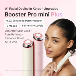 medicube Mini Booster Pro Plus | Facial Device for Radiant, Calming, and Bouncy-Looking Skin | Red, Blue, Purple 3-Mode | Portable Korean Skincare Device, At Home Care | Pink