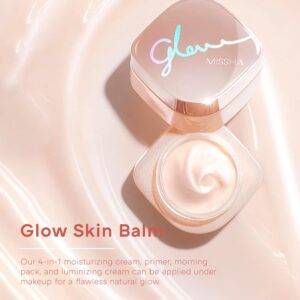 MISSHA Glow Skin Balm 1.69 fl oz/ 50ml 4-in-1 Primer, Moisturizing Cream, Morning Pack, Luminizing Cream for a Flawless Natural Glow, Glass Skin