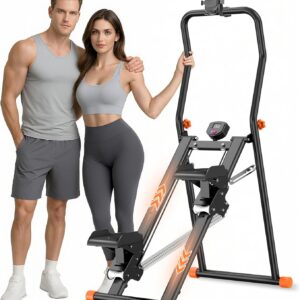 EPHESPORT Stair Stepper for Home Gym, 2.0 Stair Climber Machine with 3-Level Adjustable Resistance, Non-Slip Pedals, Digital Monitor & Phone Holder, Full-Body Cardio Workout Equipment for Women & Men