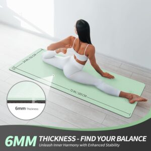 CAMBIVO Yoga Mat for Women Men Kids, 1/3 & 1/4 & 2/5 Inch Extra Thick Yoga Mat Non Slip, 72″ x 24″ TPE Yoga Mats, Workout Mat with Carrying Strap for Yoga, Pilates and Floor Exercises