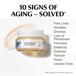 IT Cosmetics Confidence in a Cream – Face Moisturizer, Hydrating & Anti Aging, Visibly Reduces Fine Lines & Wrinkles, 48H Hydration, Repairs Skin Barrier, Squalane, Ceramides, For All Skin Types