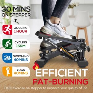 KeppiFitness Steppers for Exercise at Home, Stair Stepper with Resistance Bands for Home Cardio Exercise – FITSTEP Series