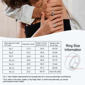 Smart Ring for Women Men,Fitness Tracker Ring with Heart Rate, Sleep Monitoring, Blood Oxygen, Step Counting for iOS and Android, No Subscription Fee, Waterproof(Black, 9)