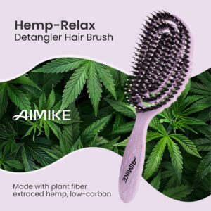 AIMIKE Hair Brush, Dual Soft Boar & Nylon Bristles HairBrush for Fine Hair, Shine Boost & Frizz Control Hair Brush for Women, Soft Bristle Brush For Slick Back, Volume and Shine, Best Gift for Women