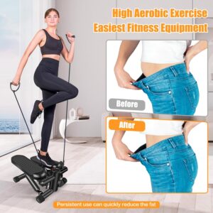 Hydraulic Fitness Stepper with LCD Monitor – Mini Stepper and Resistance Bands