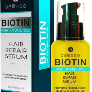 Biotin Hair Thickening Serum for Men and Women – Intense Strengthening Treatment Product with Natural Botanical Oil Blend to Help Boost Thin Hair – Repair Thinning Hair, Increase Volume and Shine