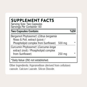 THORNE – Metabolic Health – Bergamot & Curcumin Phytosome Supplement to Aid Weight Management – Supports Healthy Fat Metabolism to Promote a Healthy Liver* – Third-Party Certified – 120 Capsules