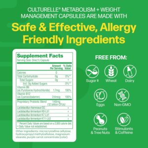 Culturelle Metabolism + Weight Management with SlimBiotics® Probiotic Capsules – 30 Count – Helps Safely Manage Weight – Promotes Healthy Metabolism and Physical & Mental Energy