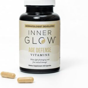 Inner Glow Age Defense Vitamins – Dual Doctor Developed, Antioxidant Skin Support, Polypodium Leucotomos Formula, Vegan, Gluten‑Free — 60 Capsules