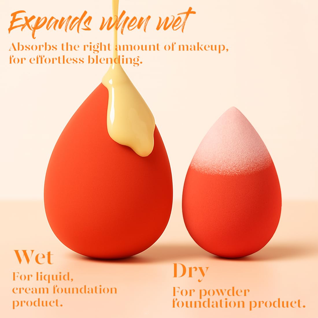 BEAKEY Makeup Sponge Set, 5 Pack Foundation Beauty Sponges & Soft Blenders - Image 6