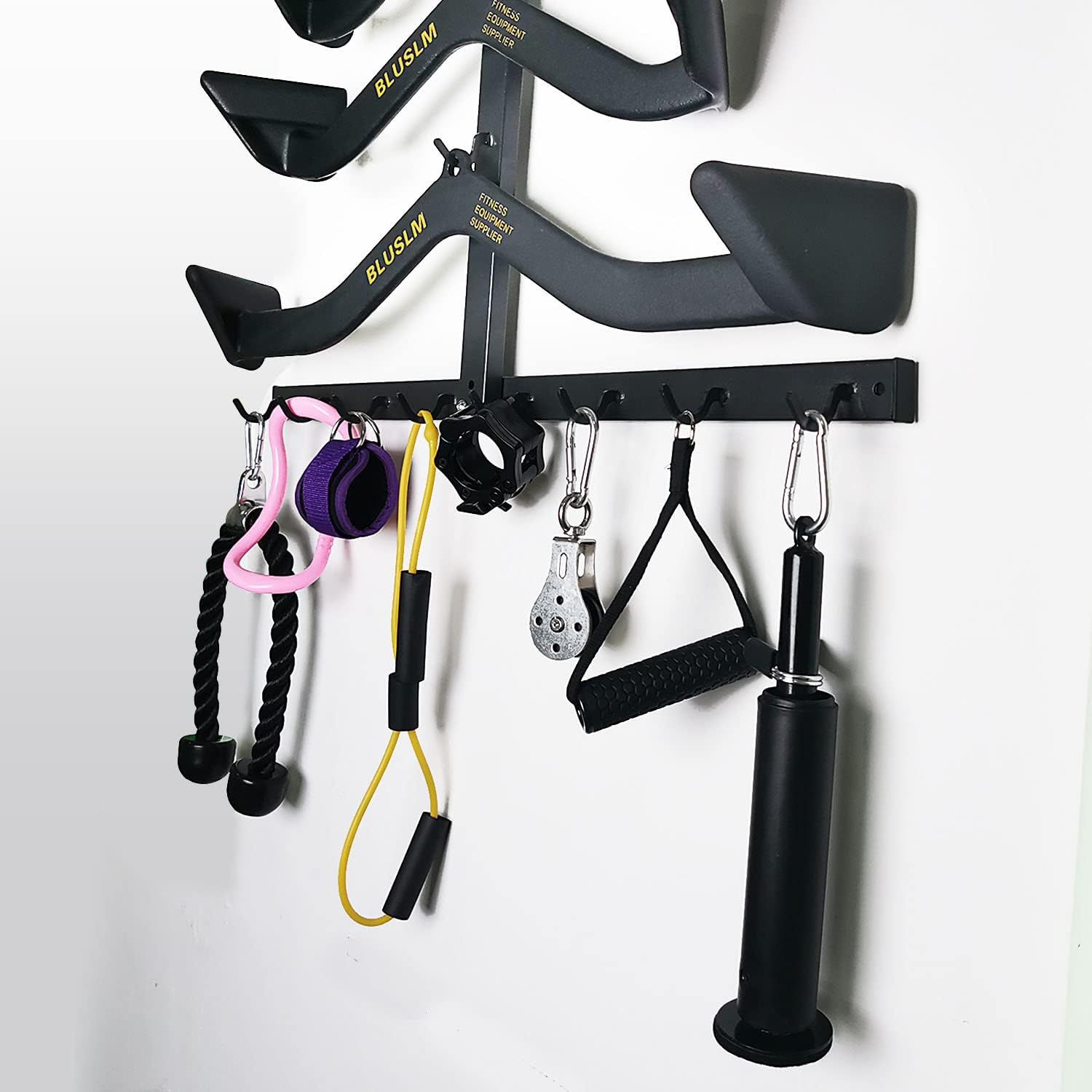 BLUSLM Lat Pull Down Bar Gym Accessory Rack, Lat Pulldown Attachments Cable Attachment Storage Rack for Mag Grip - Home Gym Fitness Heavy Duty A-Frame Stand - Image 7