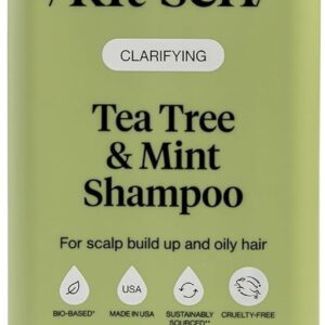 Kitsch Tea Tree & Mint Shampoo for Women & Men – Made in USA – 12.3 oz | Clarifying Shampoo with Peppermint & Tea Tree Oil for Oily Hair & Scalp Buildup – Clean, Bio-Based and Color-Safe Hair Care