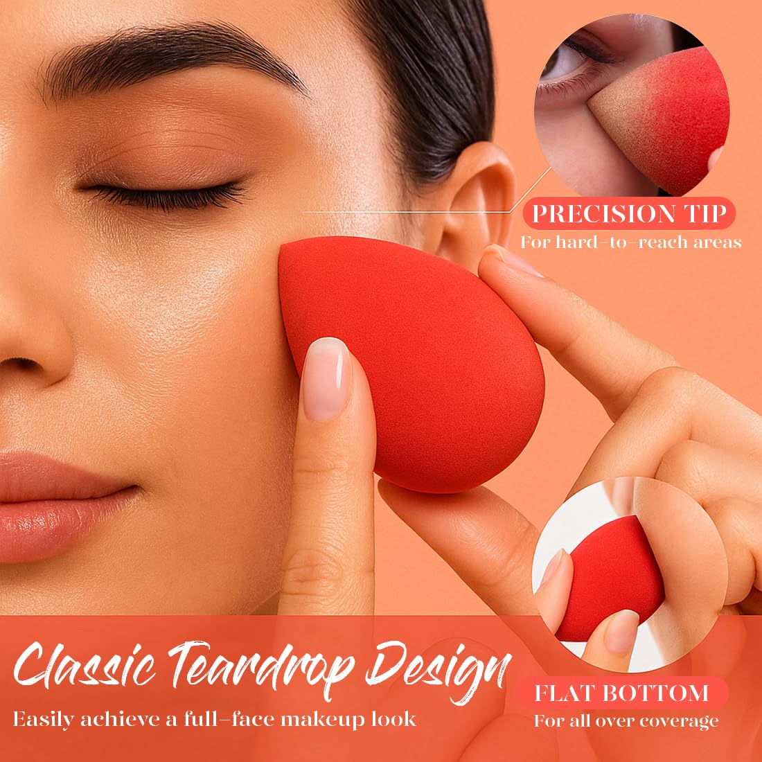 BEAKEY Makeup Sponge Set, 5 Pack Foundation Beauty Sponges & Soft Blenders - Image 5