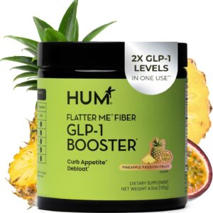 HUM Flatter Me Fiber Pineapple Passion Fruit Fiber Powder, 10 Servings | Prebiotics, Digestive Enzymes, Digestive & Gut Health Support for Women & Men, Vegan, Non-GMO