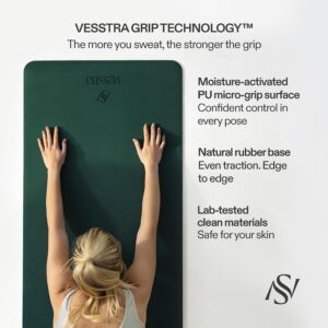 Premium Yoga Mat – Sweat-Activated Non-Slip PU Grip I Natural Rubber Base I 4mm for Yoga, Pilates & Workouts