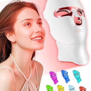 Red Light Therapy for Face- LED Light Therapy Mask Skin Care Mask,Cordless LED Face Mask face & Neck Red & Infrared Lights Masks Wavelength,USB C Rechargeable for Home Use Working Travel Yoga