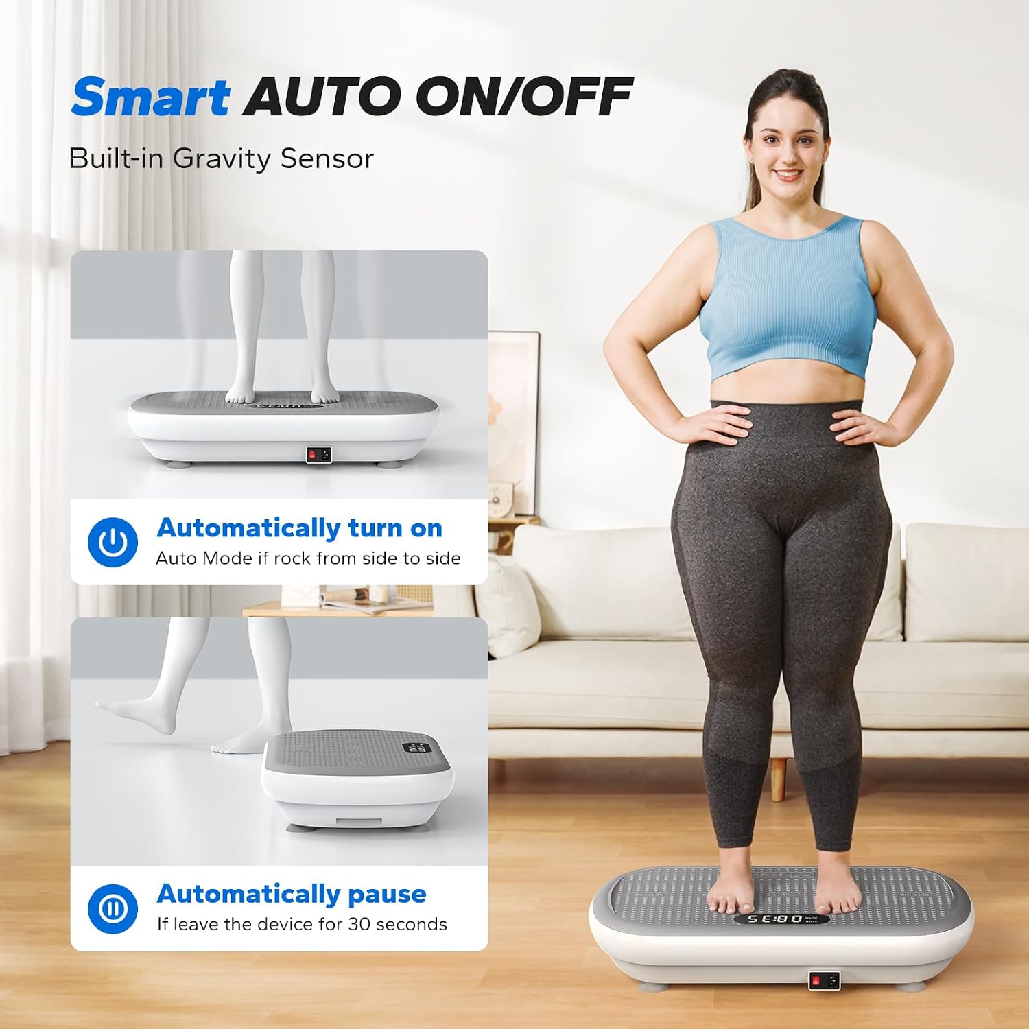 Merach CV40 Curved Vibration Plate Exercise Machine with 440lbs Capacity - Image 3