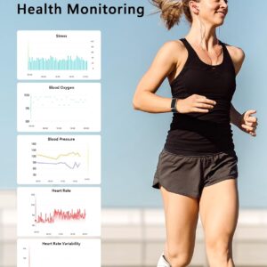 SOUYIE Smart Bracelet for Men Women, 24/7 Health Activity Fitness Trackers | Screenless, Sleep Tracker, 24/7 Heart Rate/Blood Pressure/SpO2/HRV/Stress Monitor, 170+ Sports Modes, 1ATM, Free APP, 2 Bands