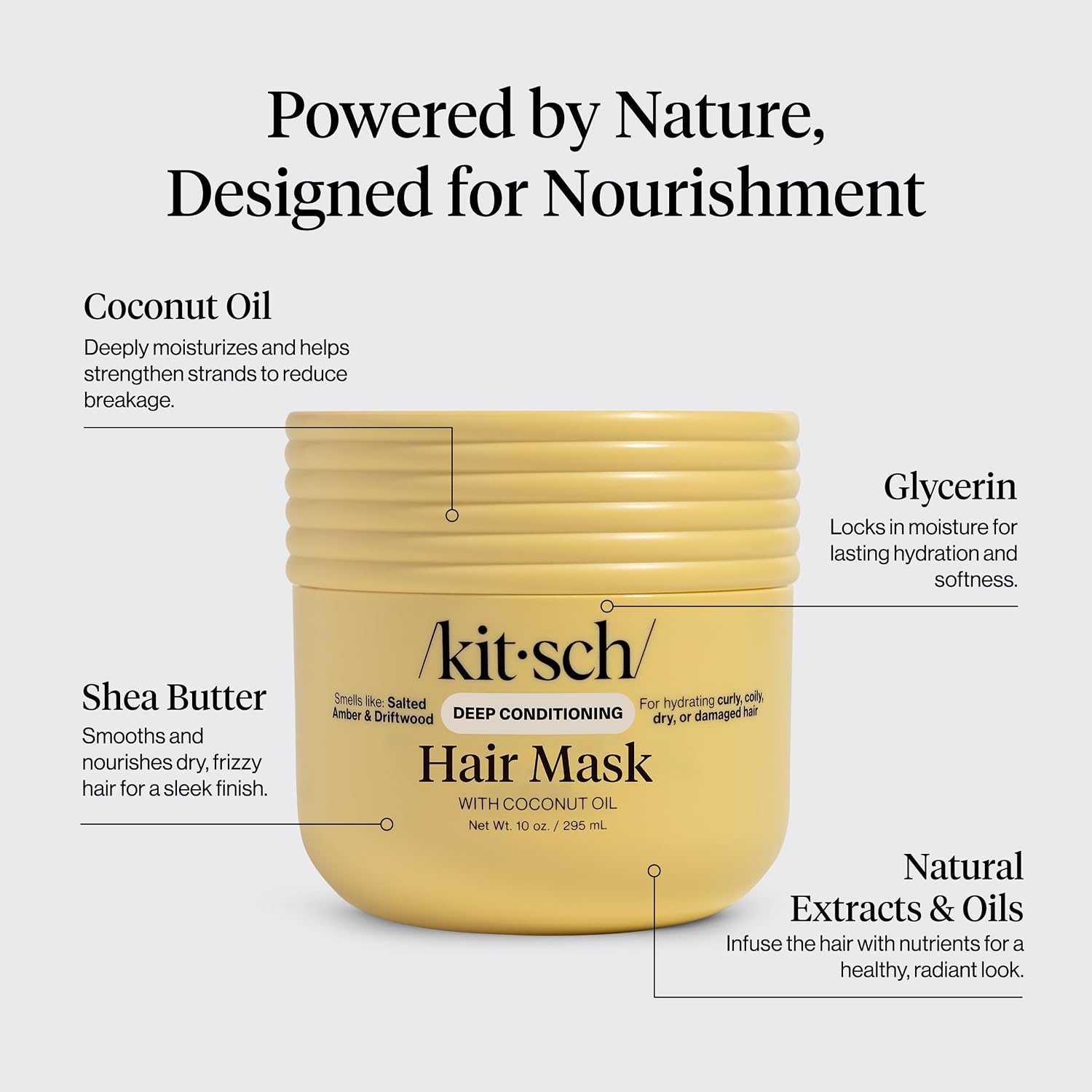 Kitsch Moisturizing Coconut Oil Hair Mask for Damaged Hair – 10 oz | Deep Conditioner for Women – Curly Hair Products Friendly – Frizz-Reducing Hair Care for Curly, Coily & All Hair Types - Image 6