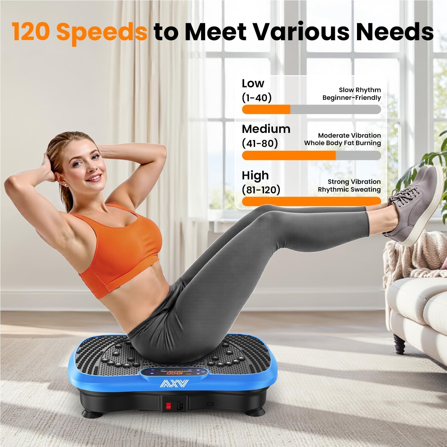 AXV Vibration Plate Exercise Machine Fitness Platform Body Vibrating Board - Image 4