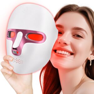 Red Light Therapy for Face, 7 Color LED Face Mask, Cordless Rechargeable | Red Light Mask for Face, Ergonomic Lightweight Full Coverage, USB-C Portable, Home & Travel Daily Facial Care Routine